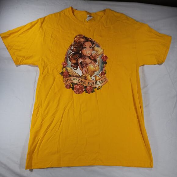 Beauty and the Beast Till the Last Petal Falls Shirt Adult Mens Size M Yellow - Picture 2 of 9